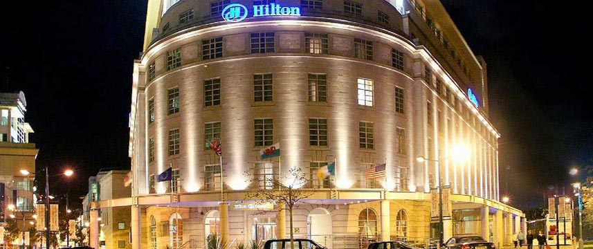 Hilton Cardiff - Exterior Night