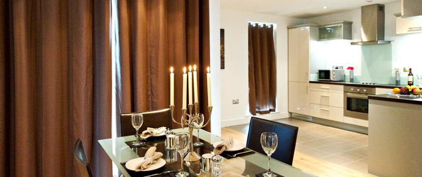StayManchester Laystall Apartments - Dining Table StayManchester Laystall Apartments - Dining Table