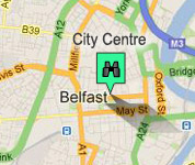 Click for map of Belfast City Centre hotels