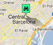 Click for map of Central Barcelona hotels