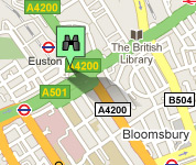 Click for map of Euston hotels