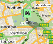 Click for map of Hyde Park hotels