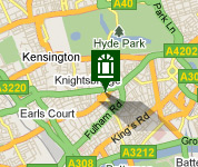 Click for map of Kensington hotels