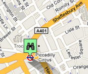 Click for map of London City Centre hotels
