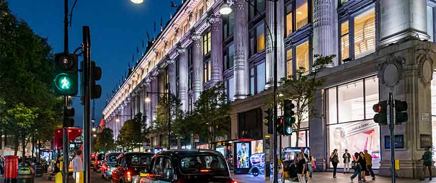 The Cumberland Hotel Marble Arch Shops Night